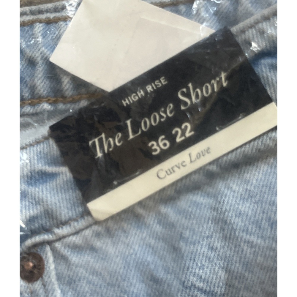 Abercrombie Curve Love High Rise Denim Shorts Women's 36 Loose (16/18) 22"